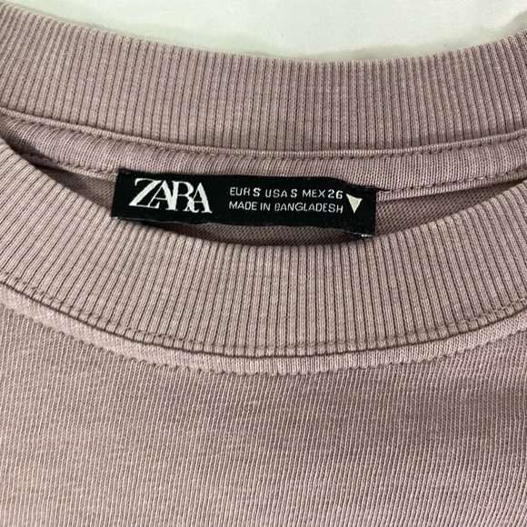 Zara Mauve Cropped Washed Shirt - Picture 3 of 4
